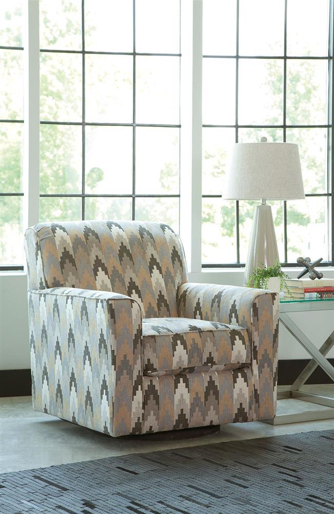 Braxlin Charcoal Swivel Accent Chair