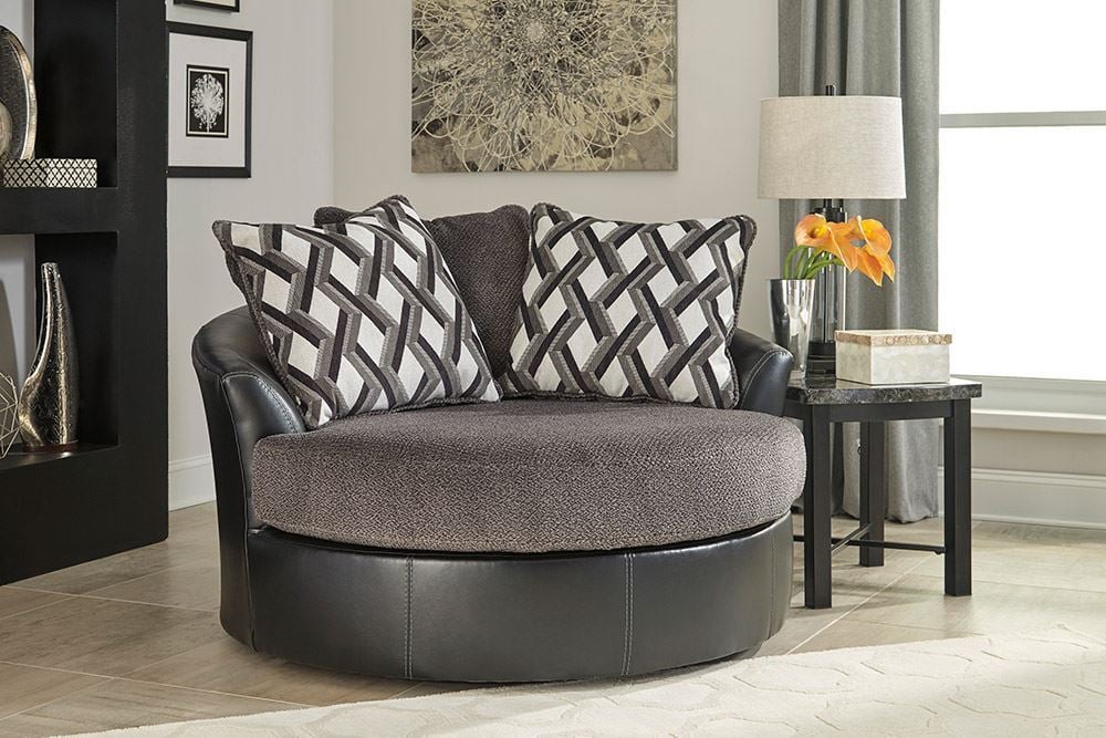 Kumasi Smoke Swivel Accent Chair